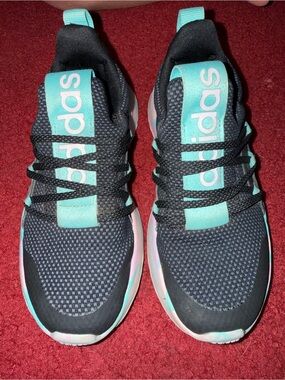 adidas Black and Teal Women's Running Sneakers